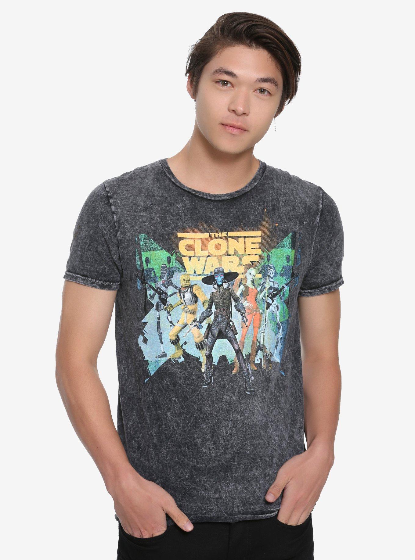 Our Universe Star Wars: The Clone Wars Bounty Hunter Wash T-Shirt, DEEP BLACK, hi-res