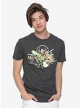 Our Universe Star Wars: The Clone Wars Yoda Group T-Shirt, CHARCOAL HEATHER, hi-res