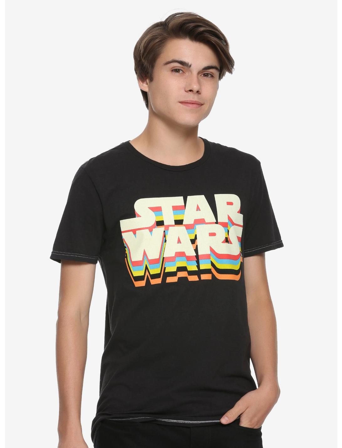 Our Universe Star Wars Retro Logo T-Shirt, DEEP BLACK, hi-res