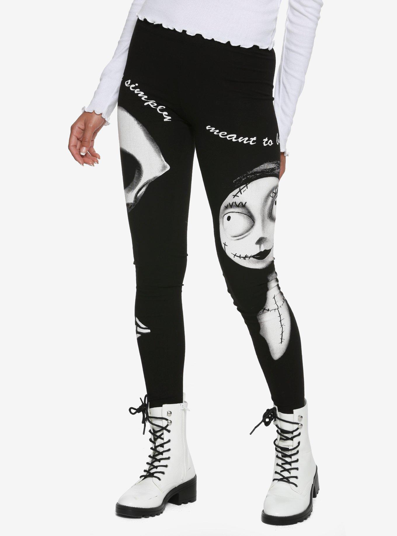 The Nightmare Before Christmas Jack & Sally Leggings, WHITE, hi-res