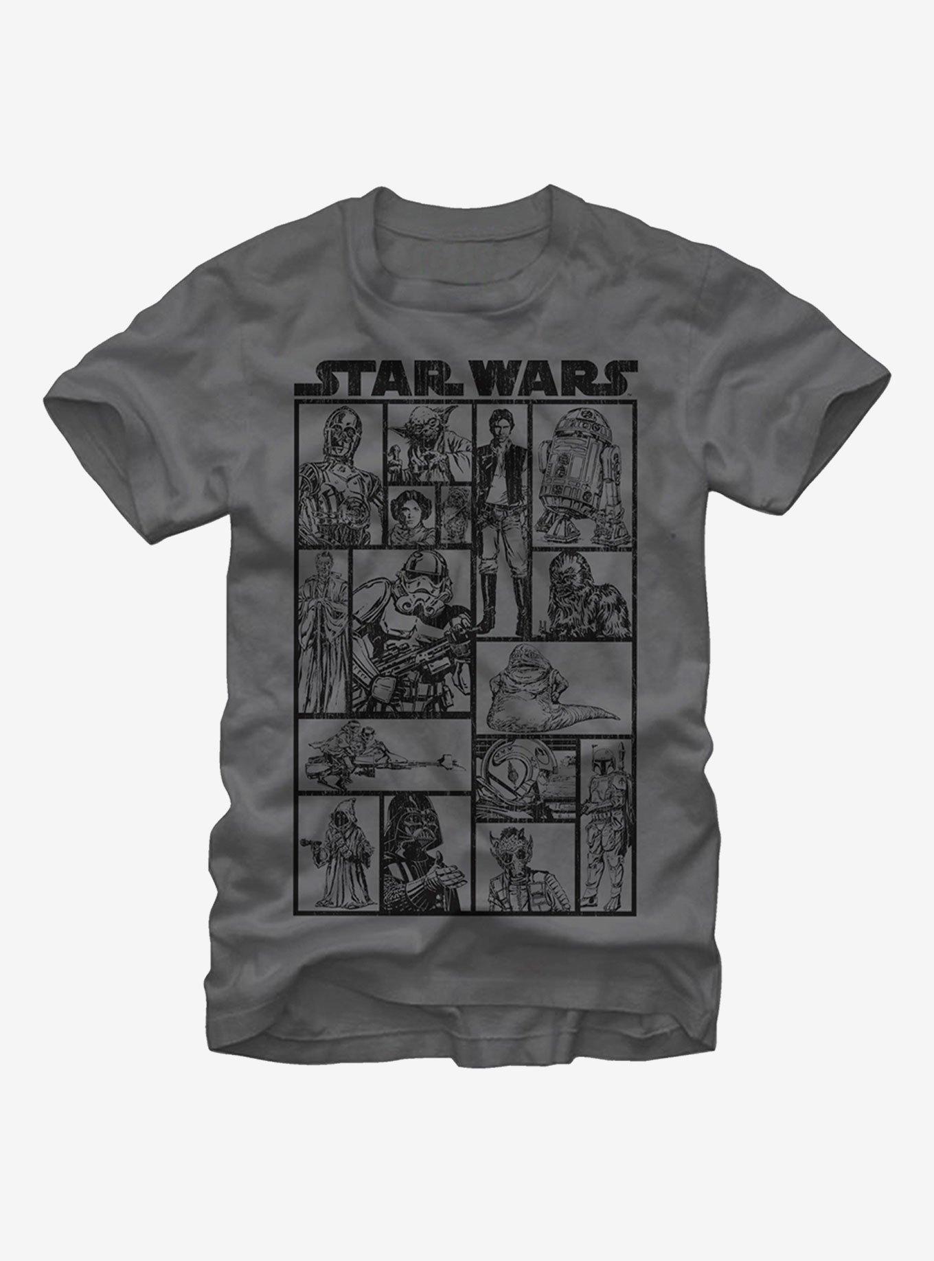 Star Wars Classic Character Group T-Shirt, CHARCOAL, hi-res