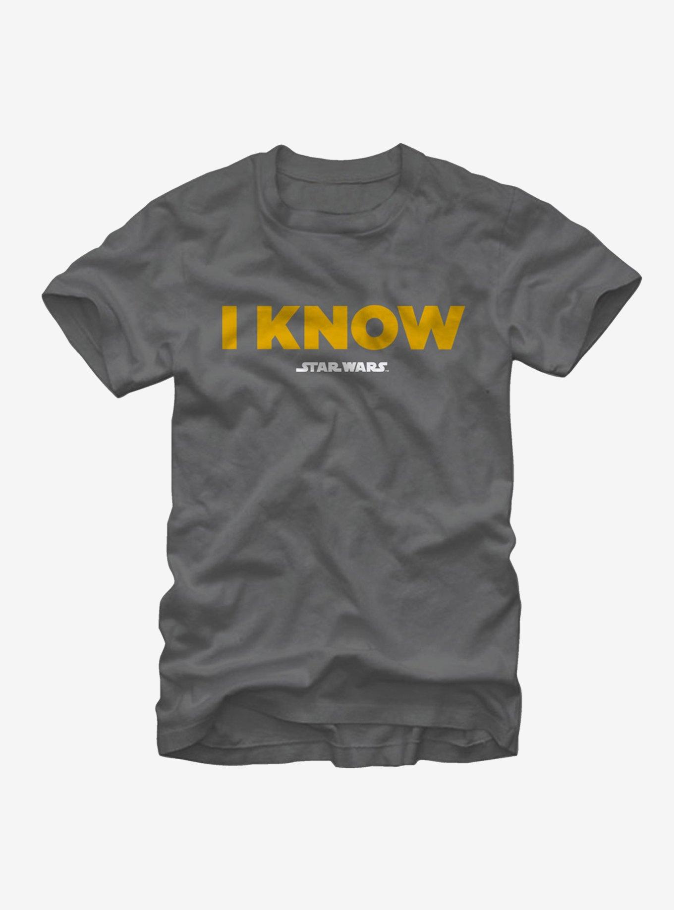 Star Wars Han Solo I Know T-Shirt, CHARCOAL, hi-res