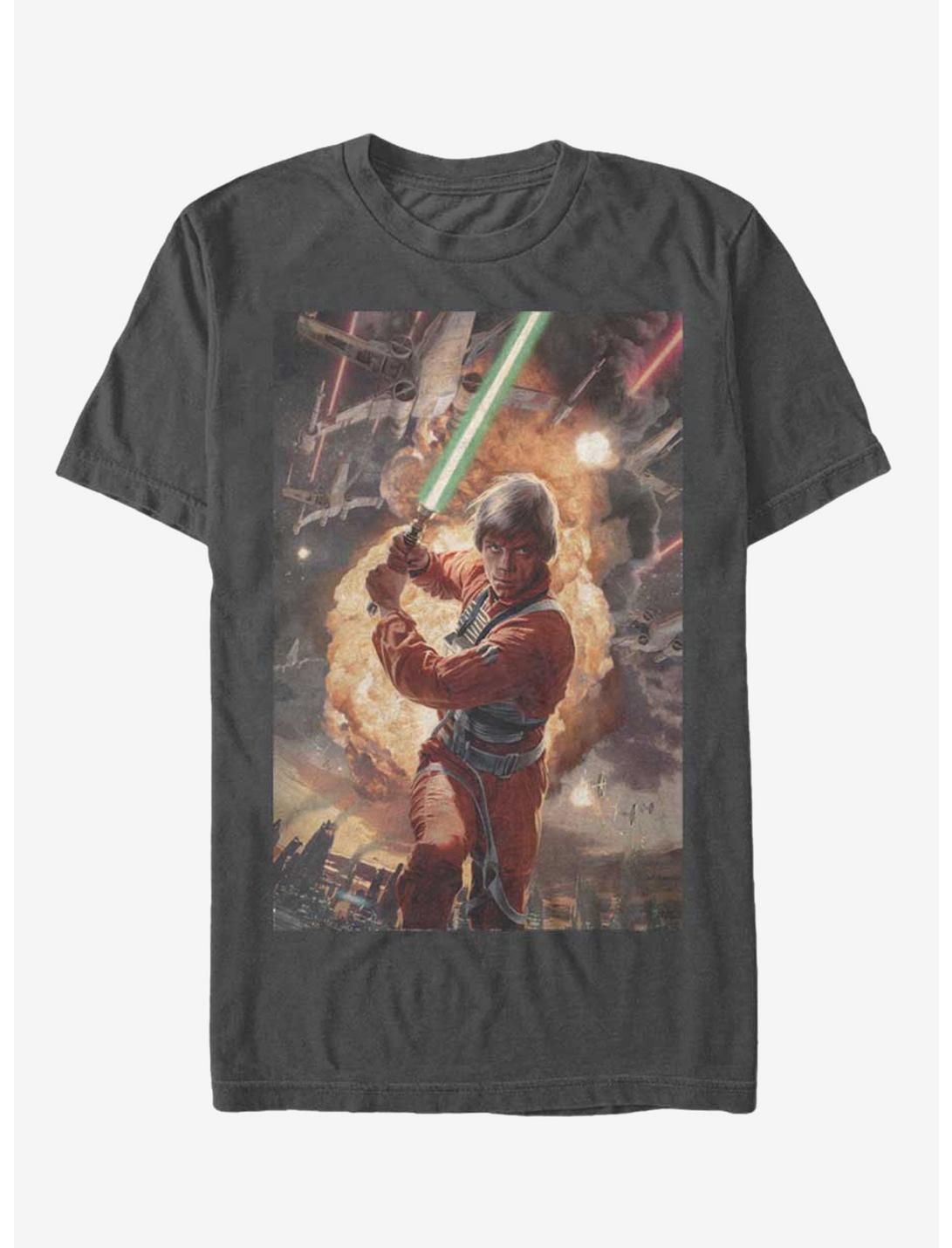 Star Wars Luke Skywalker Ready T-Shirt, CHARCOAL, hi-res