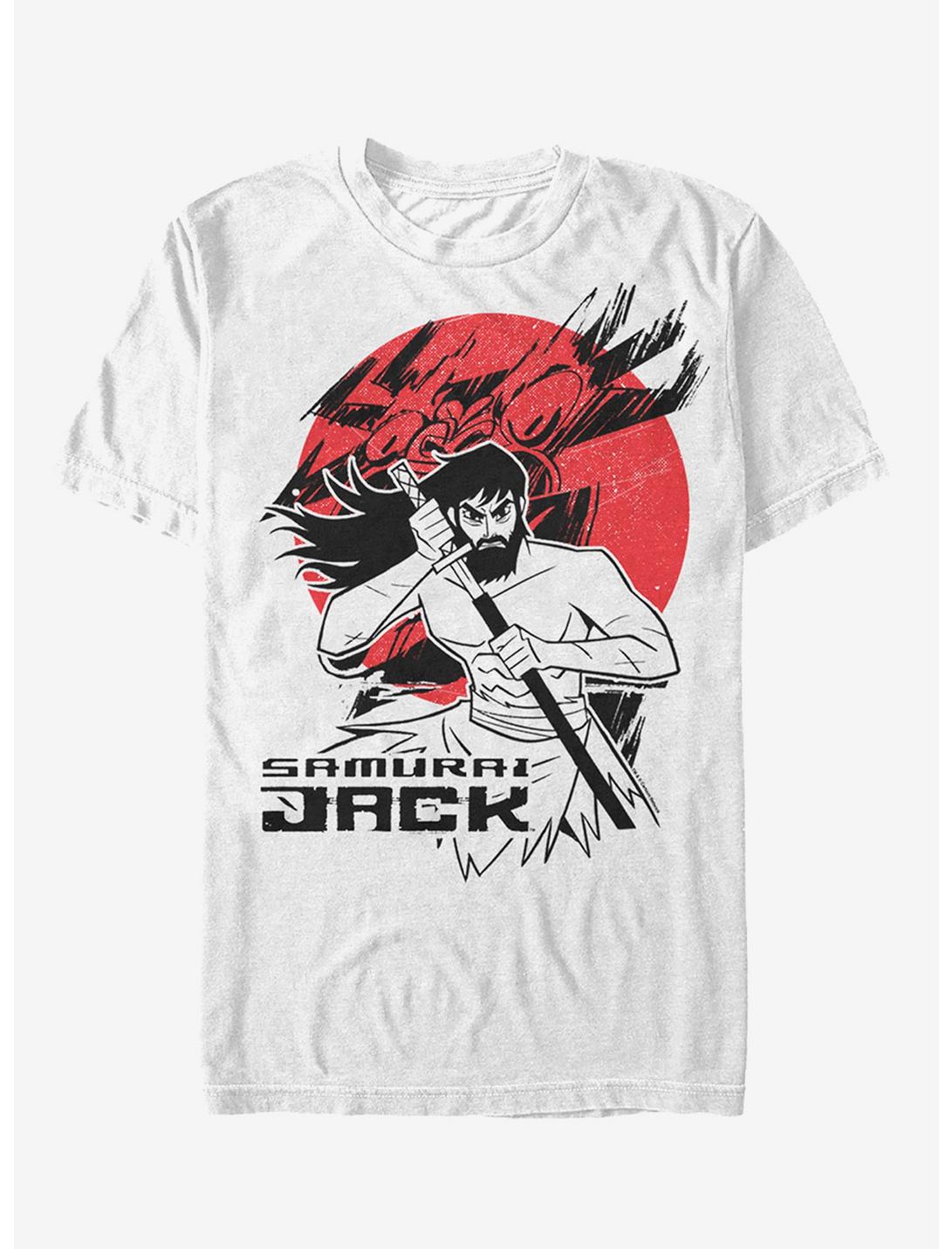 Samurai Jack Katana Circle T-Shirt, WHITE, hi-res