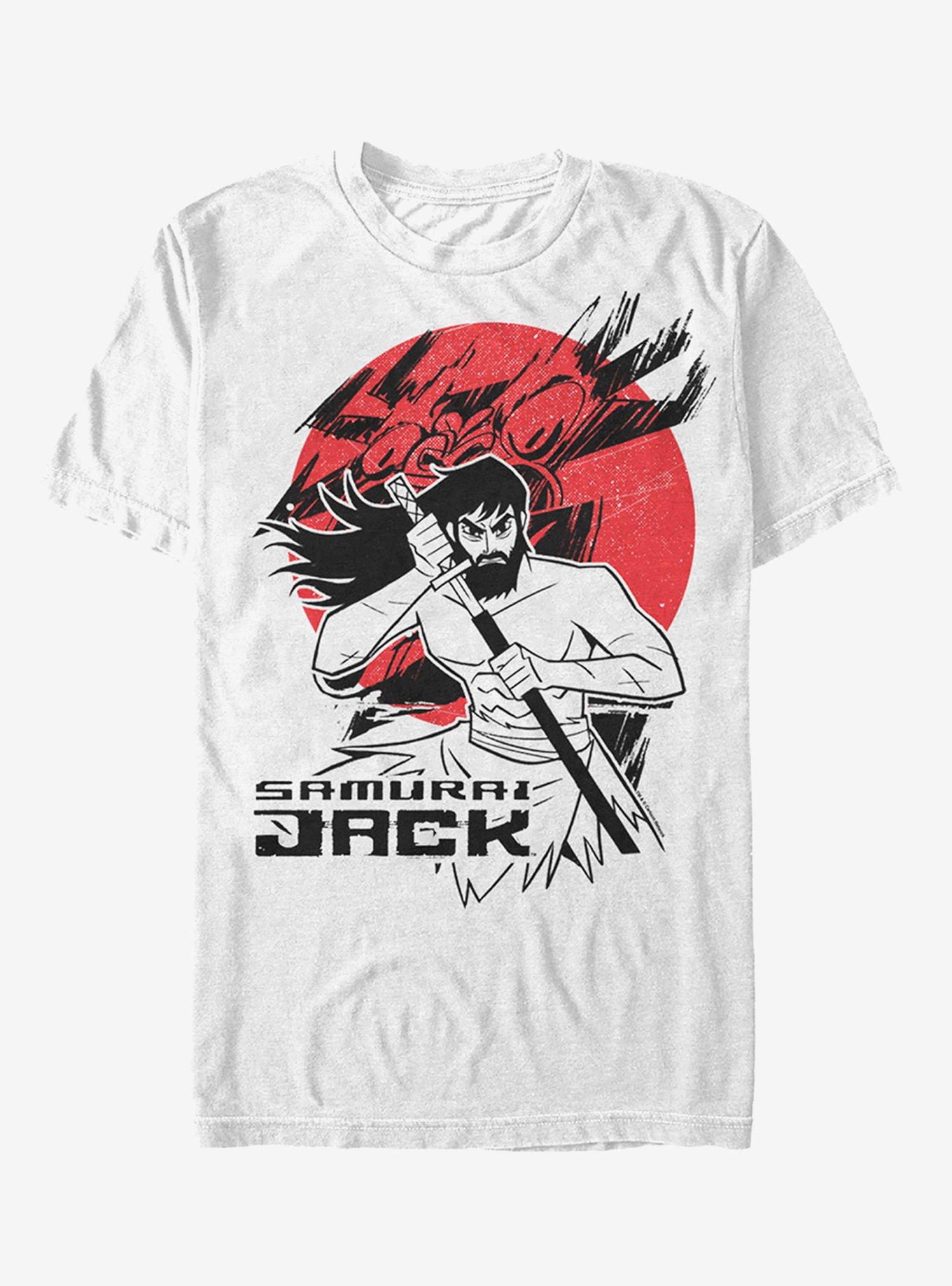 Samurai Jack Katana Circle T-Shirt, WHITE, hi-res