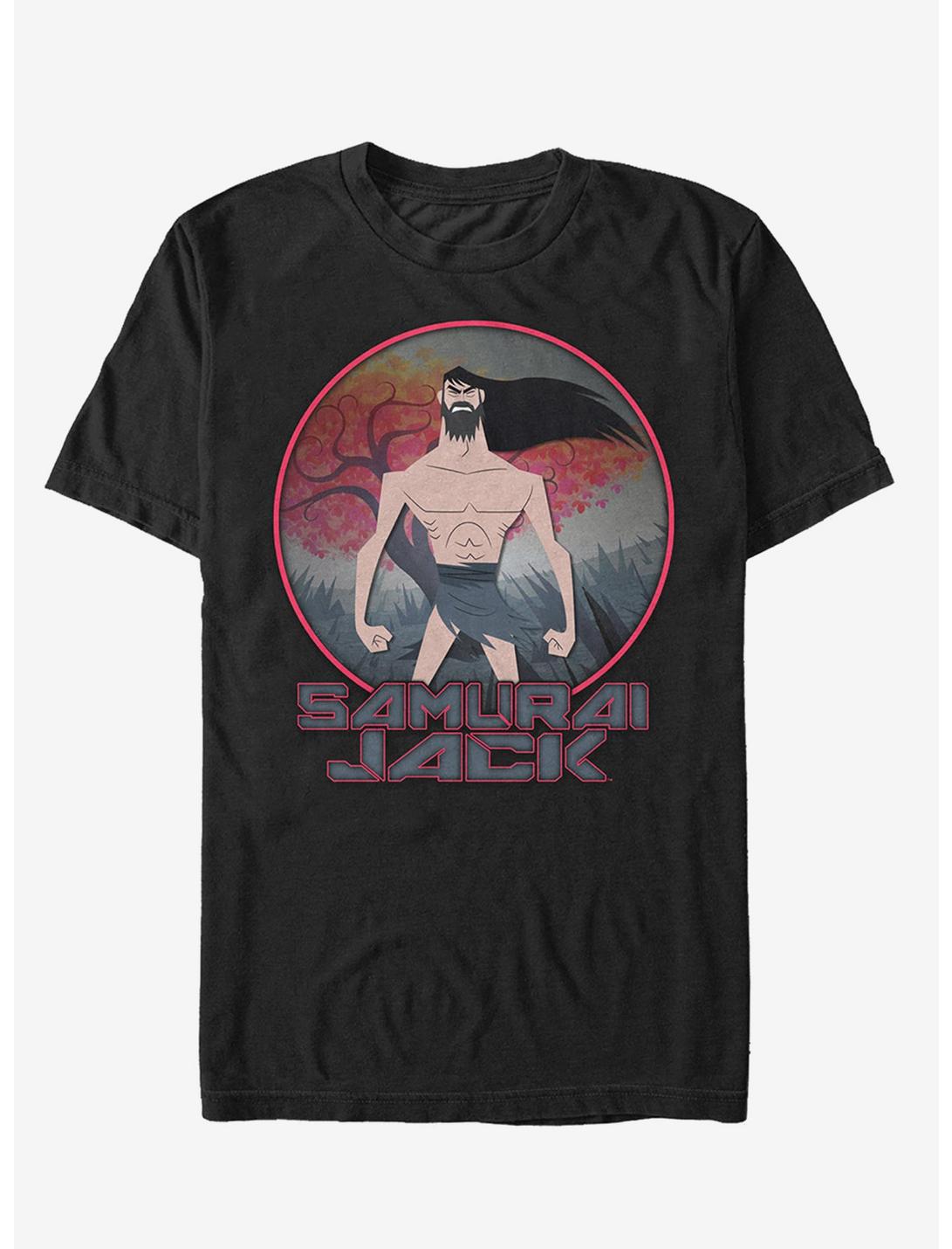 Samurai Jack Tree Frame T-Shirt, BLACK, hi-res