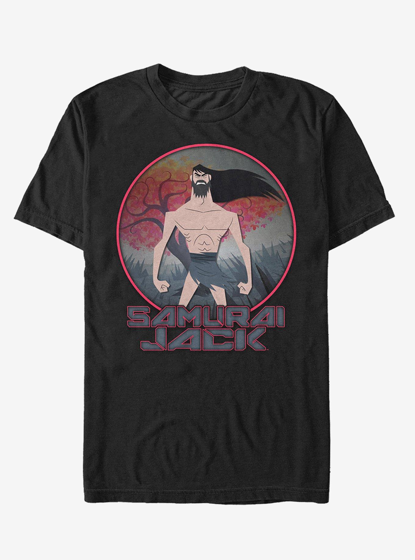 Samurai Jack Tree Frame T-Shirt, BLACK, hi-res