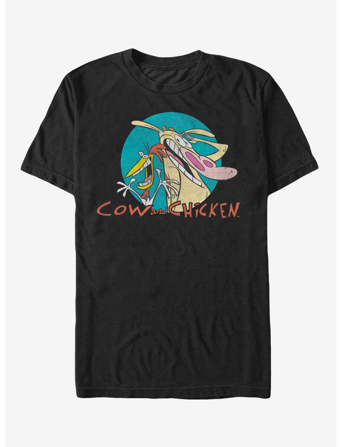 Cow And Chicken Logo T-Shirt, BLACK, hi-res