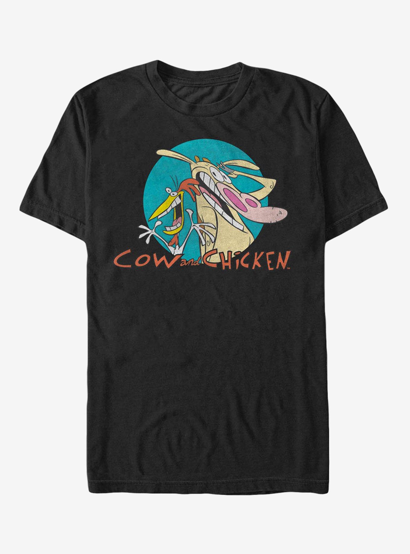 Cow And Chicken Logo T-Shirt, BLACK, hi-res
