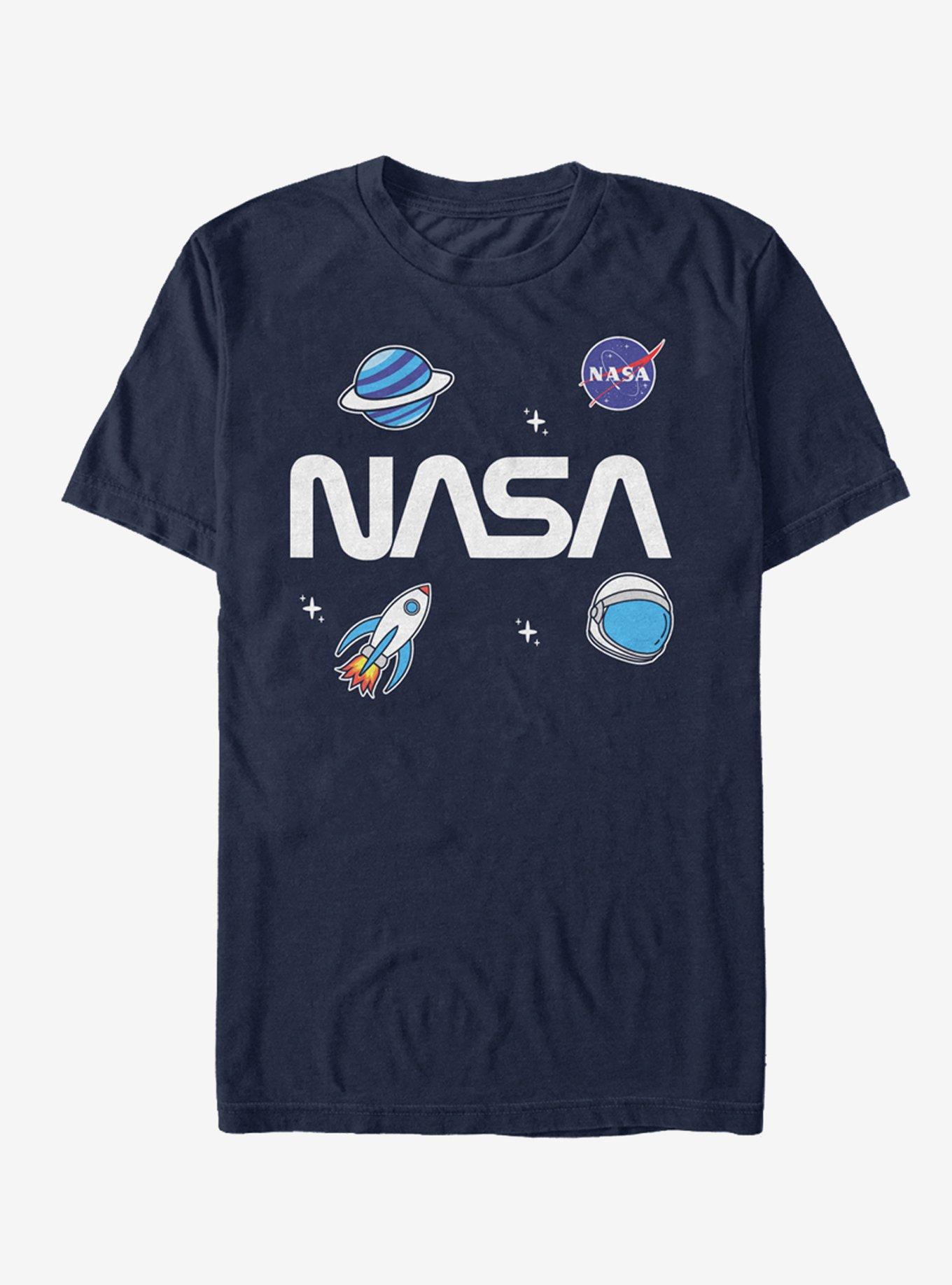 NASA Logo Space Emoji T-Shirt, NAVY, hi-res