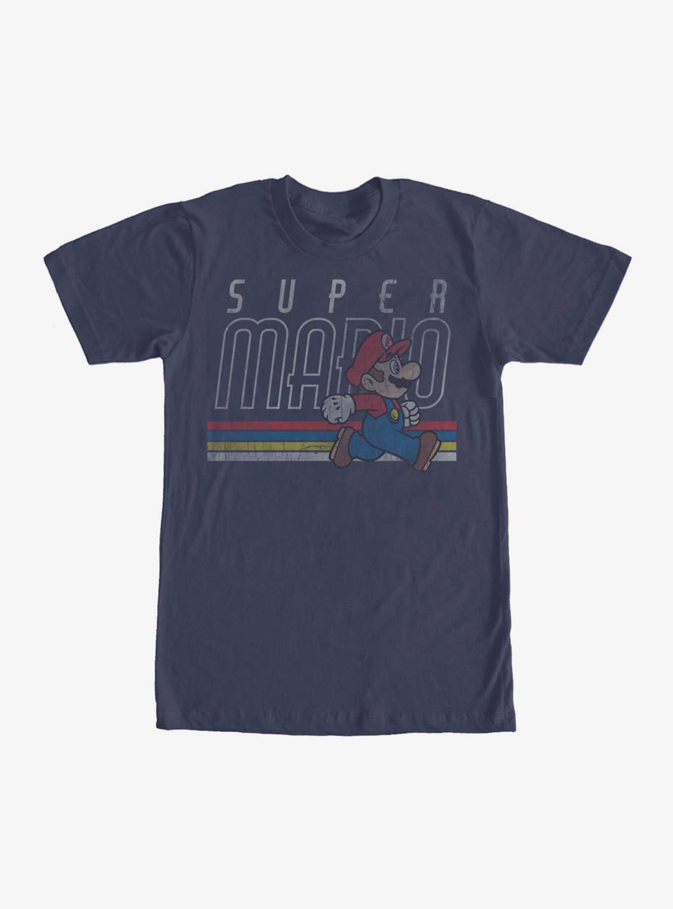 Nintendo Super Mario Classic Stripes T-Shirt, NAVY, hi-res
