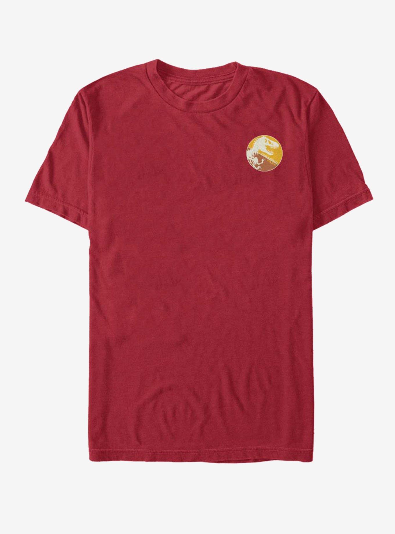 Jurassic Park T. Rex Logo Badge T-Shirt, CARDINAL, hi-res