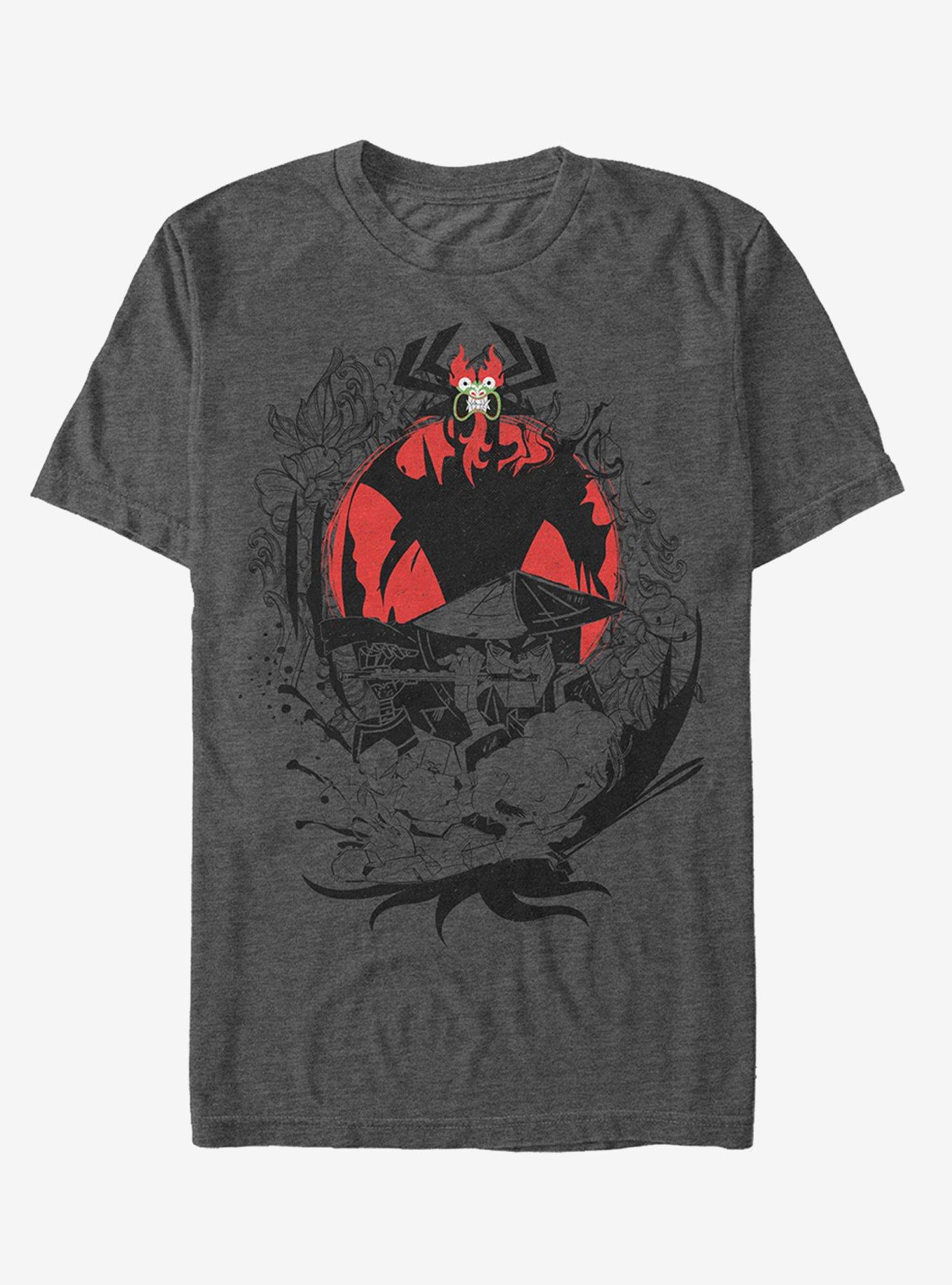 Samurai Jack Aku Sun Frame T-Shirt, CHAR HTR, hi-res