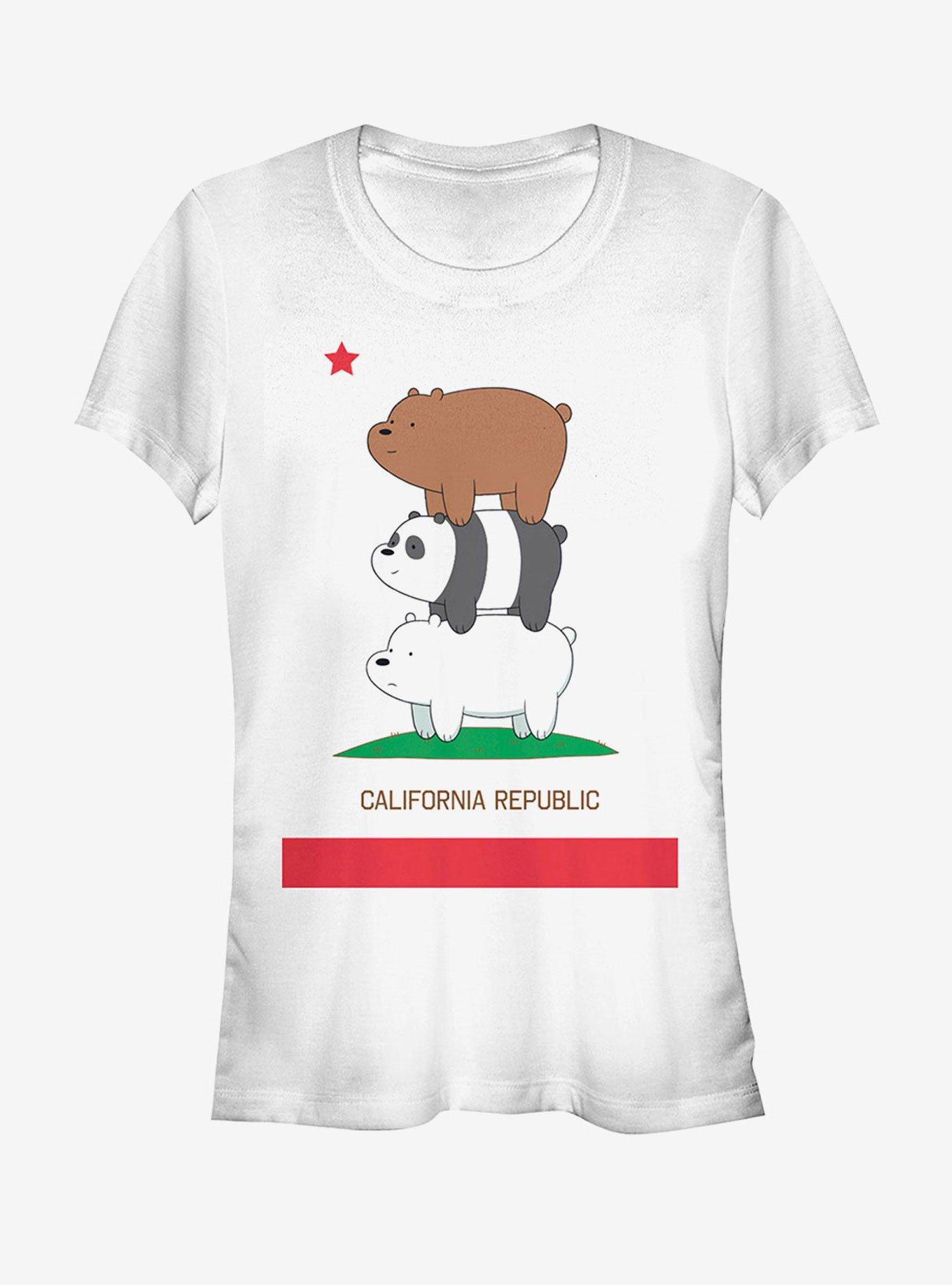 We Bare Bears California Republic Bear Stack Girls T-Shirt