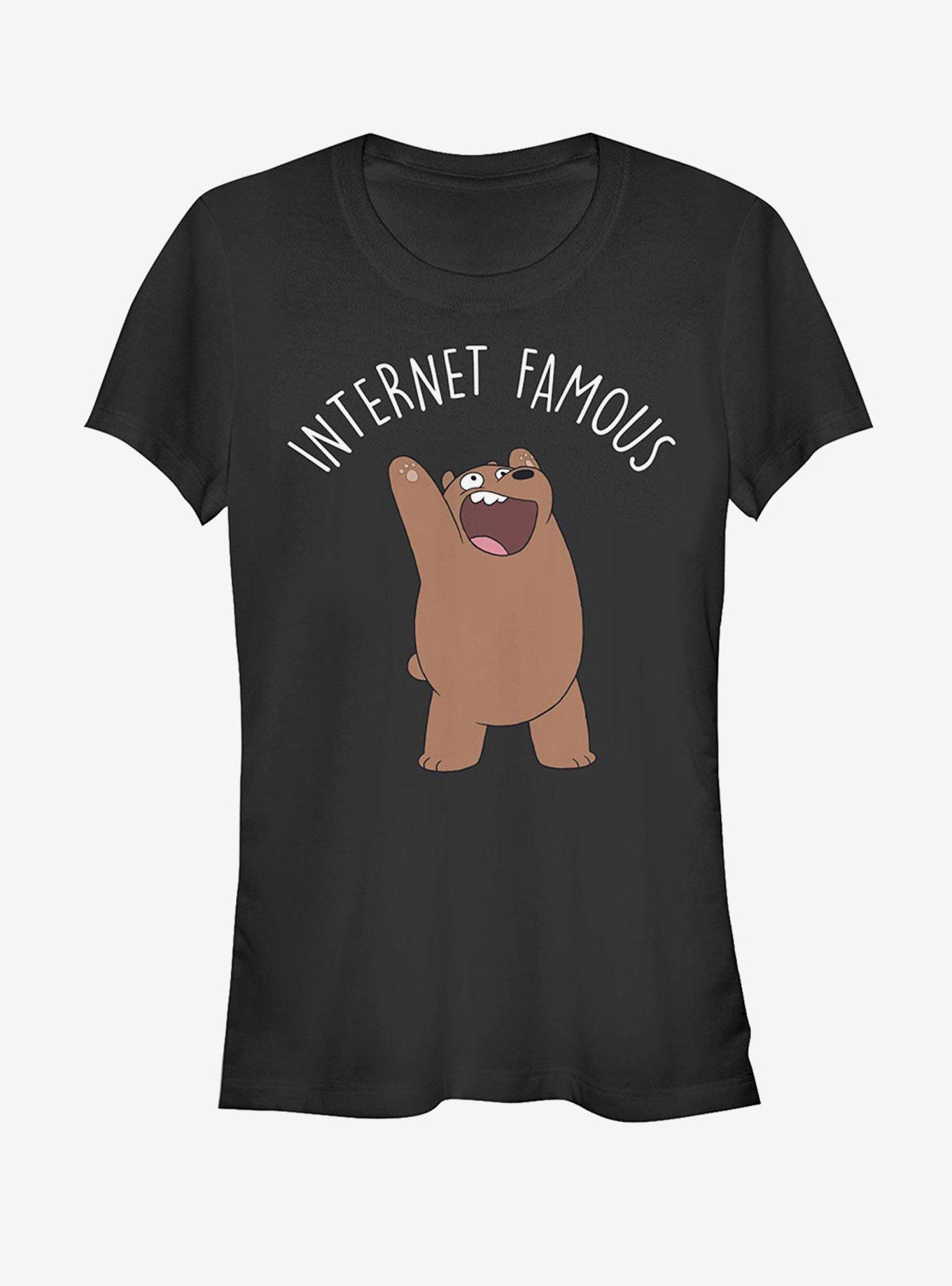 We Bare Bears Grizzly Internet Famous Girls T-Shirt, BLACK, hi-res