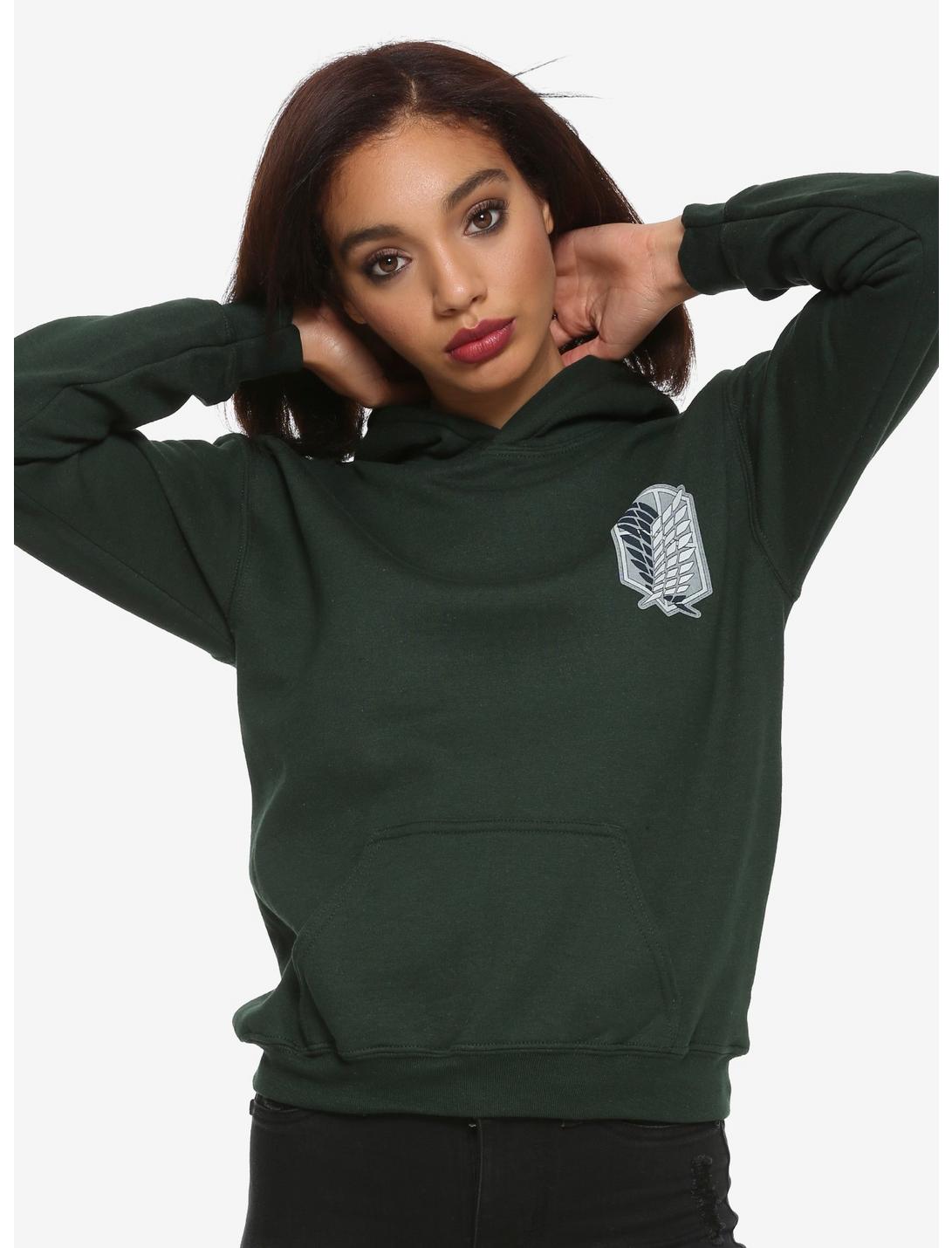 Attack On Titan Green Scout Girls Hoodie, GREEN, hi-res