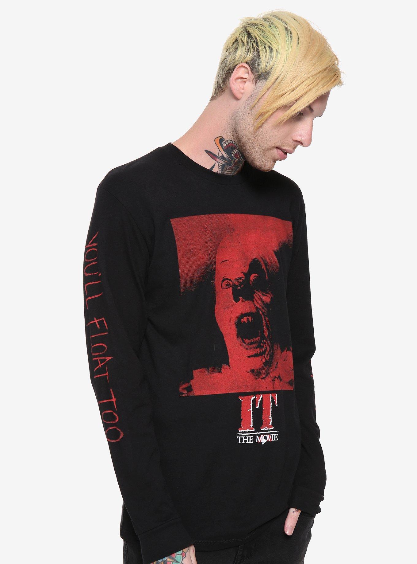 IT Classic You'll Float Too Long-Sleeve T-Shirt Hot Topic Exclusive, BLACK, hi-res