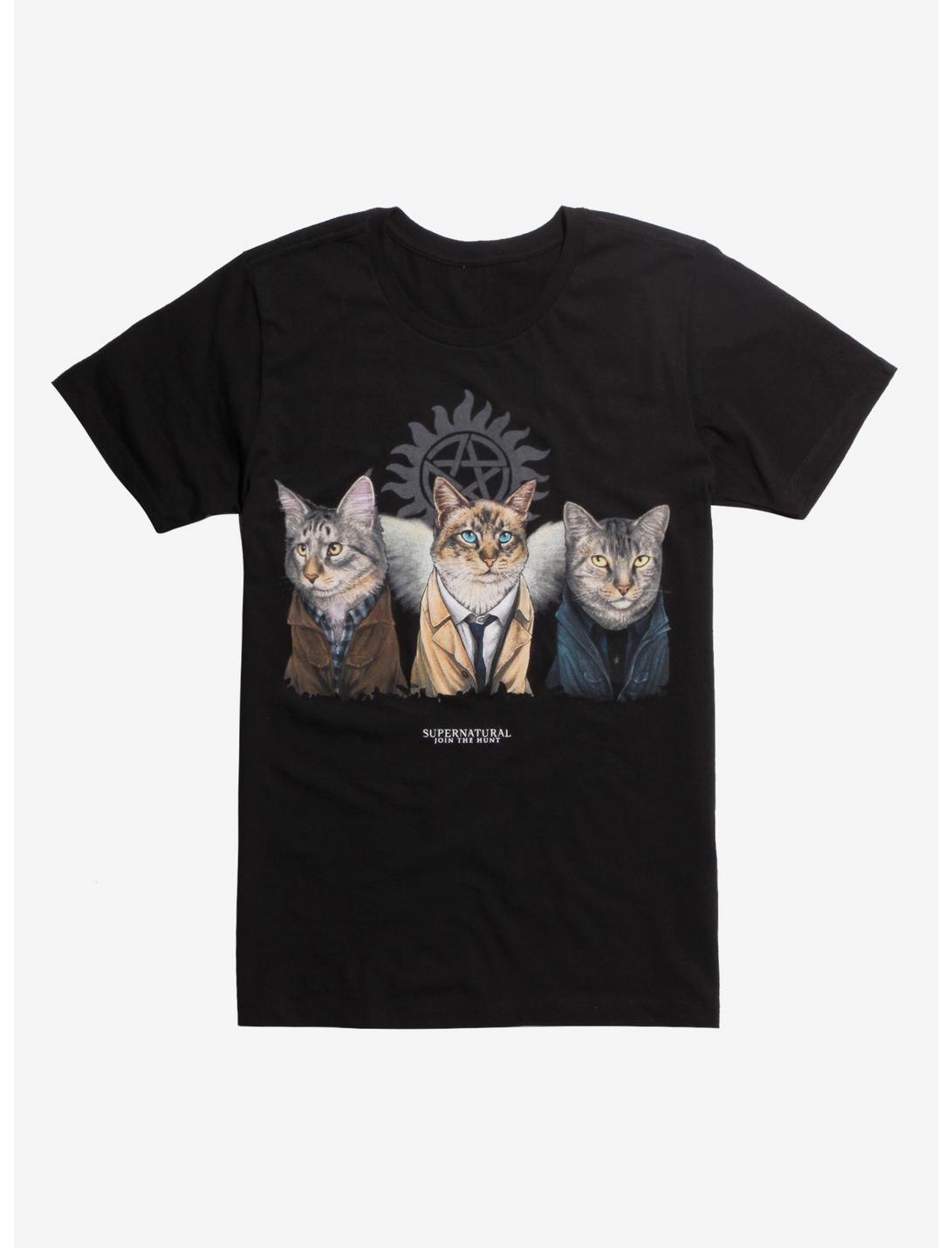 Supernatural Jenny Park Cats T-Shirt Hot Topic Exclusive, BLACK, hi-res