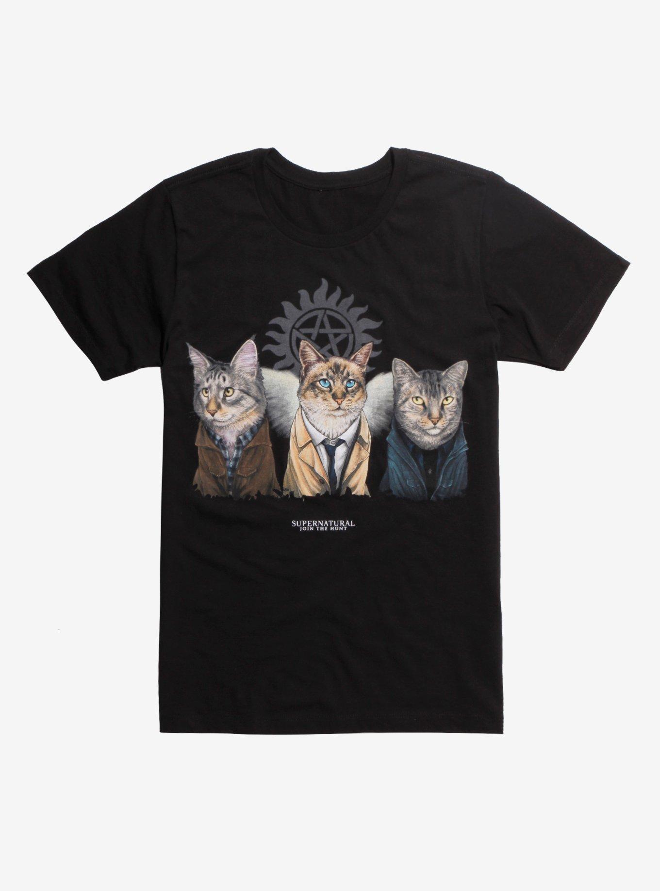 Supernatural Jenny Park Cats T-Shirt Hot Topic Exclusive, BLACK, hi-res