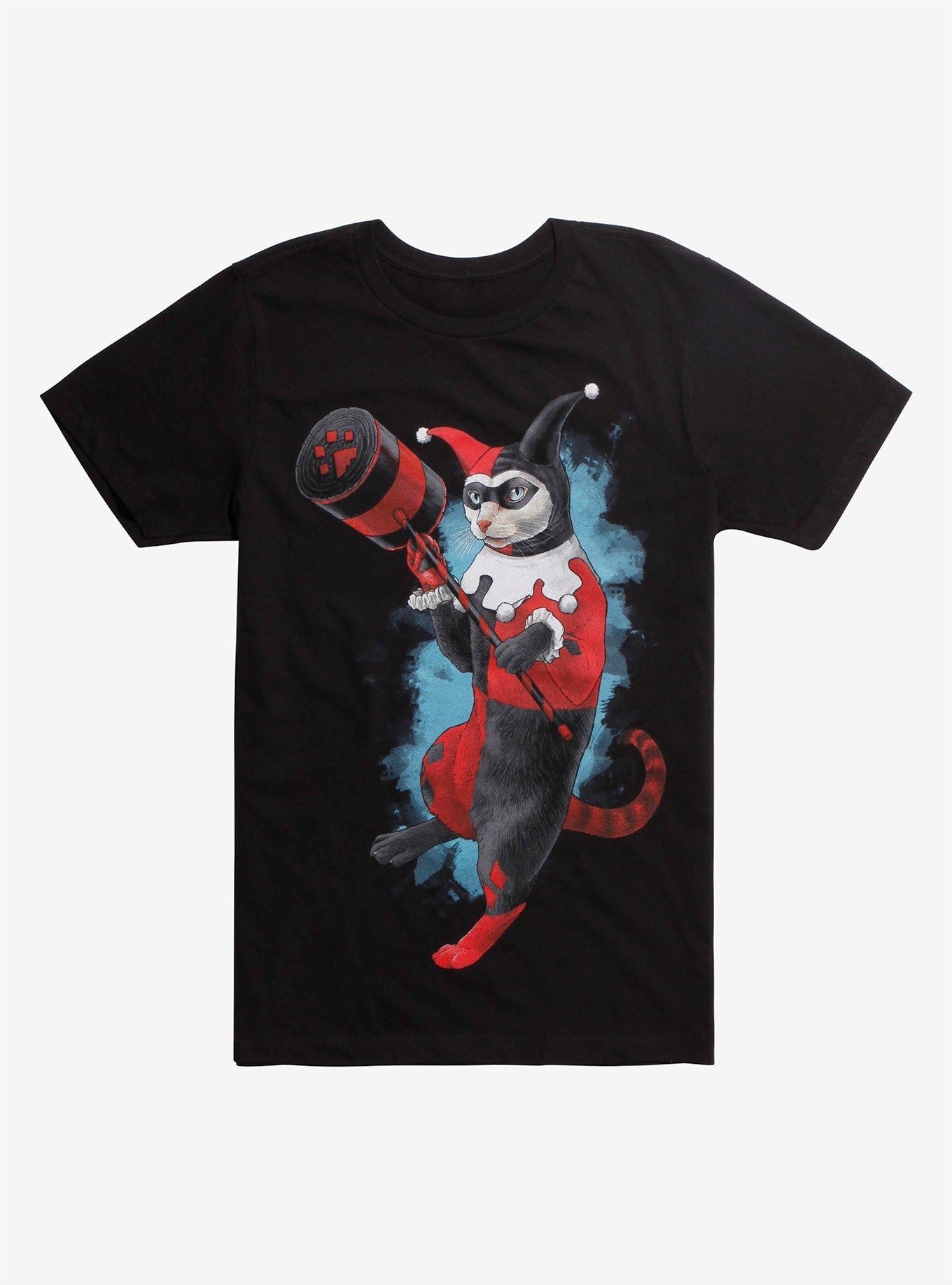 DC Comics Jenny Parks Harley Cat T-Shirt Hot Topic Exclusive, BLACK, hi-res