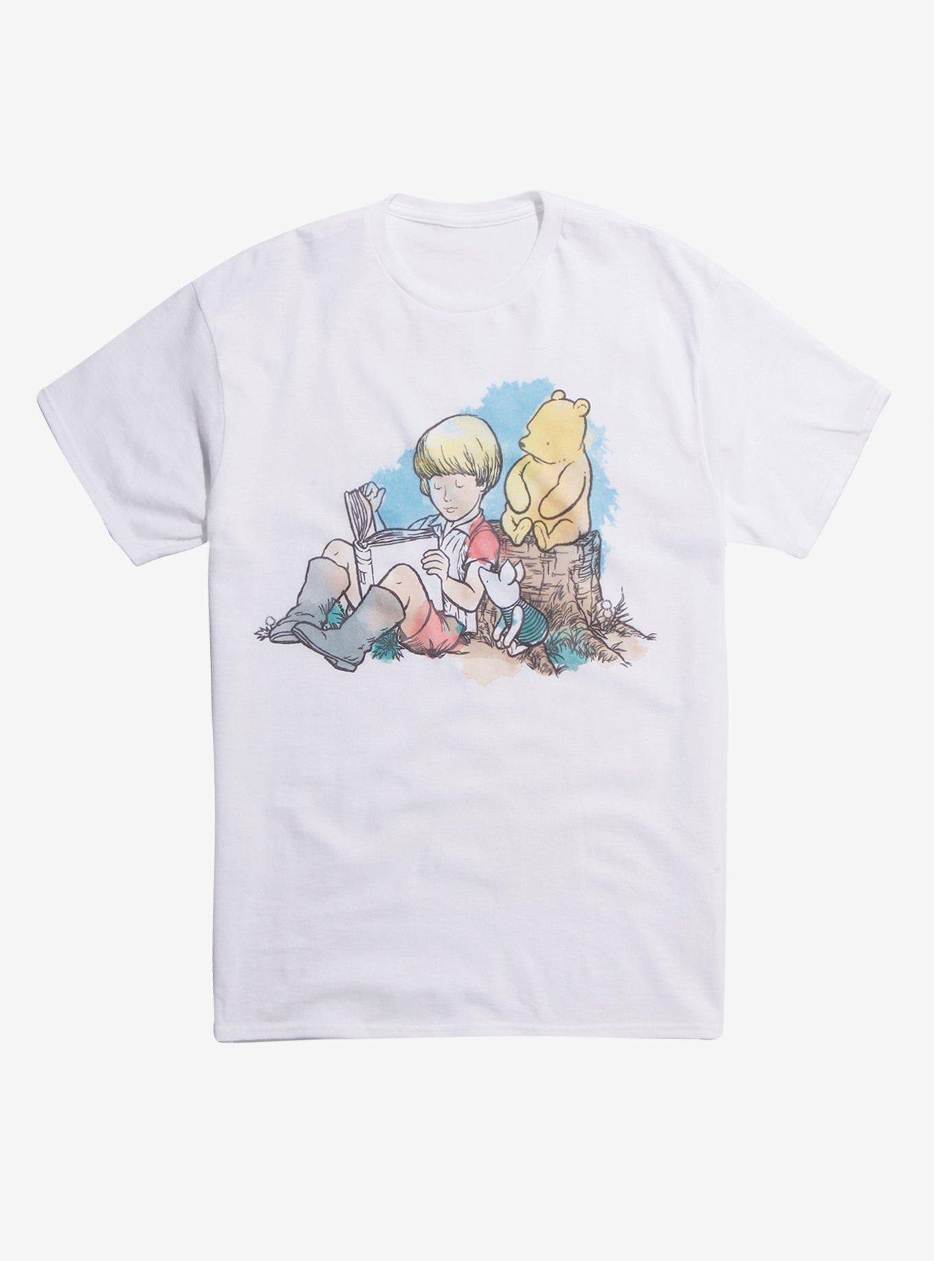 Disney Winnie The Pooh Christopher Robin Watercolor T-Shirt Hot Topic Exclusive, MULTI, hi-res