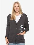 The Nightmare Before Christmas Elbow Patch Boyfriend Cardigan - BoxLunch Exclusive, BLACK, hi-res