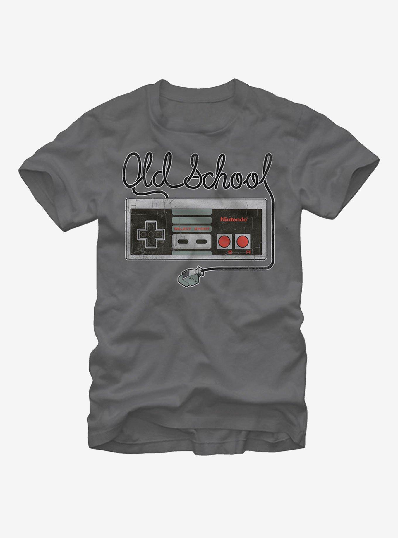 Nintendo Old Schoool NES Controller T-Shirt, CHARCOAL, hi-res