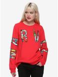 Marvel Comic Fill Girls Sweatshirt, RED, hi-res