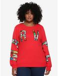 Marvel Comic Fill Girls Sweatshirt Plus Size, RED, hi-res