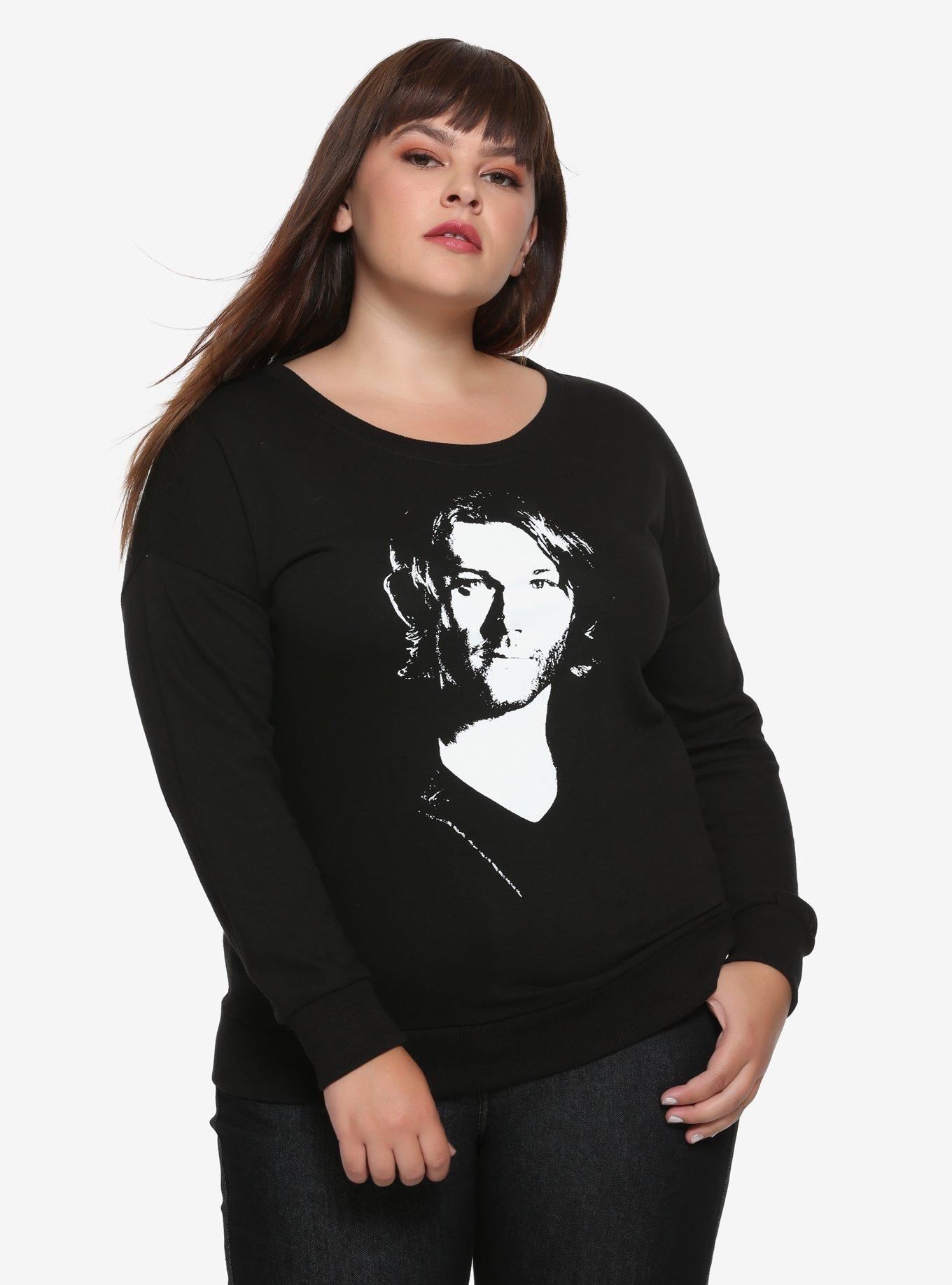 Supernatural Sam Moose Girls Sweatshirt Plus Size, BLACK, hi-res
