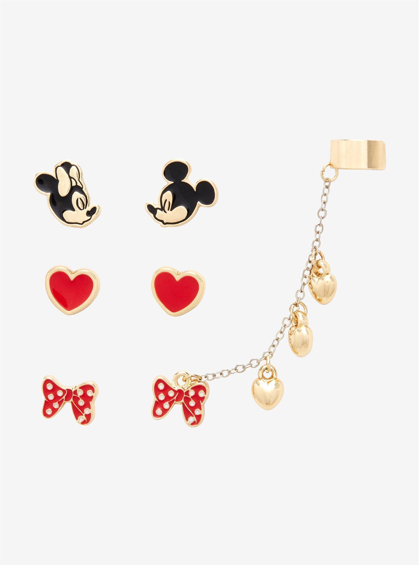 Disney Mickey Mouse Minnie Mouse Love Earring Set, , hi-res