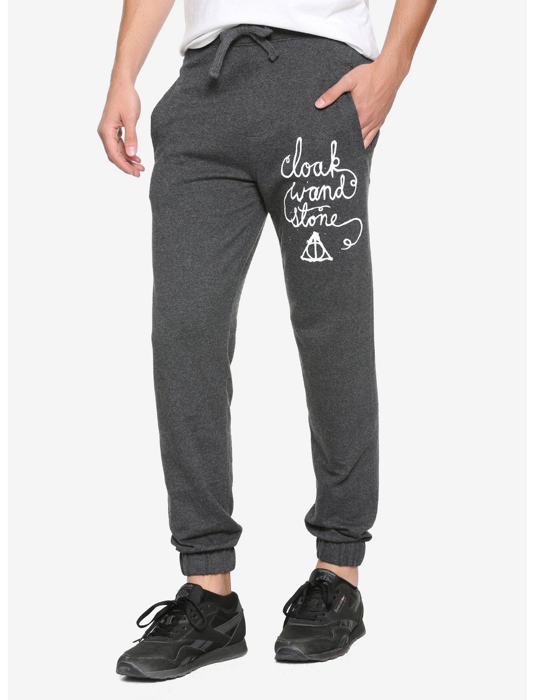 Harry Potter Deathly Hallows Jogger Pants - BoxLunch Exclusive, BLACK, hi-res