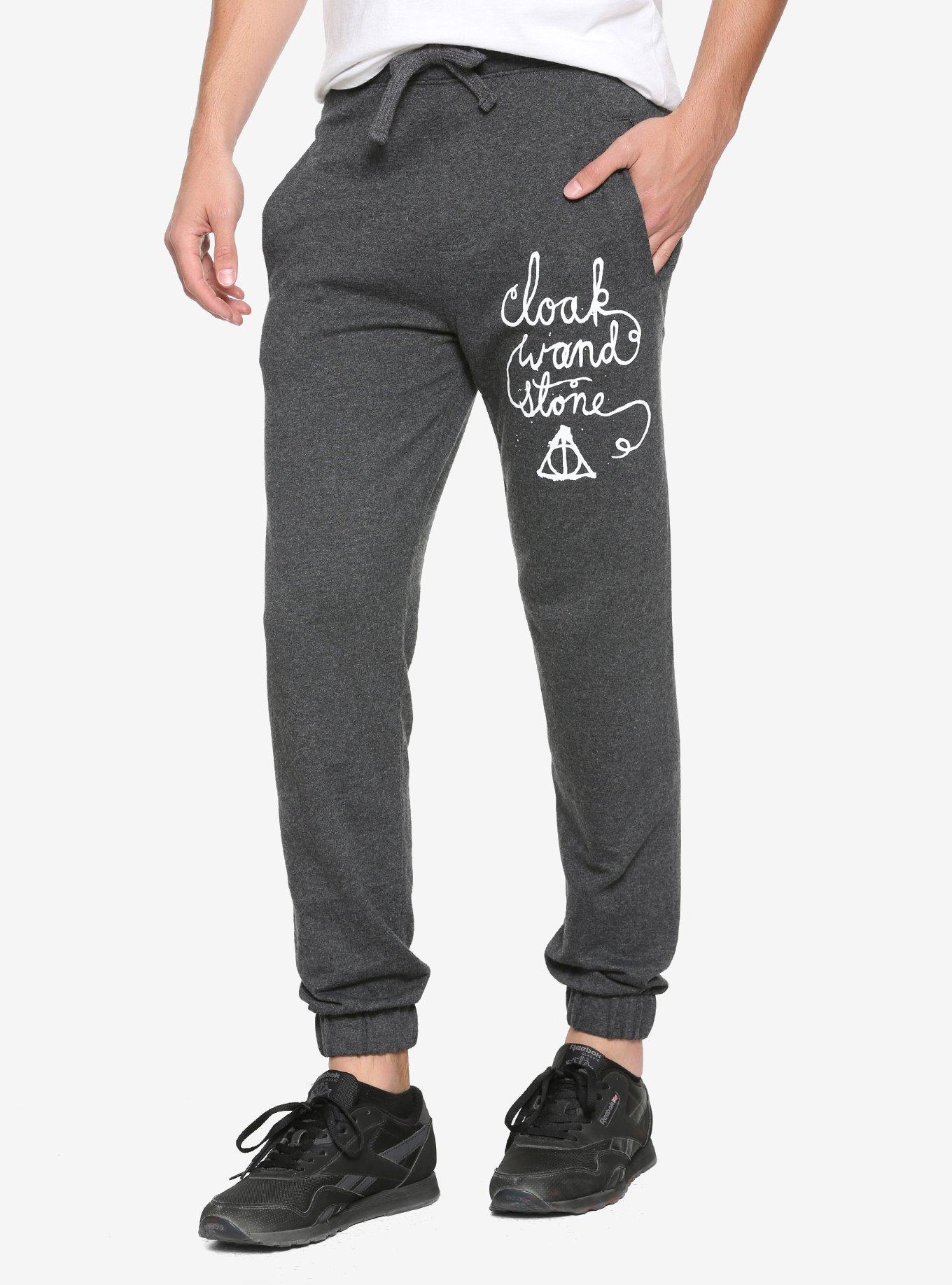 Harry Potter Deathly Hallows Jogger Pants - BoxLunch Exclusive, BLACK, hi-res