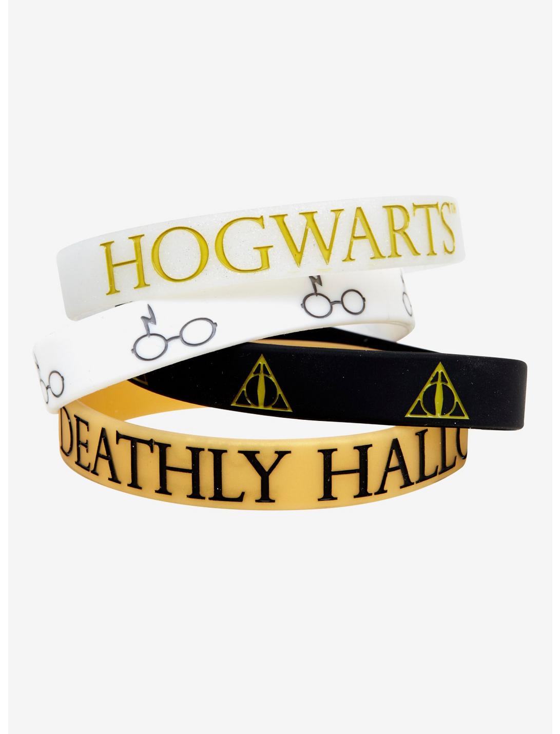 Harry Potter Deathly Hallows Rubber Bracelet Set, , hi-res