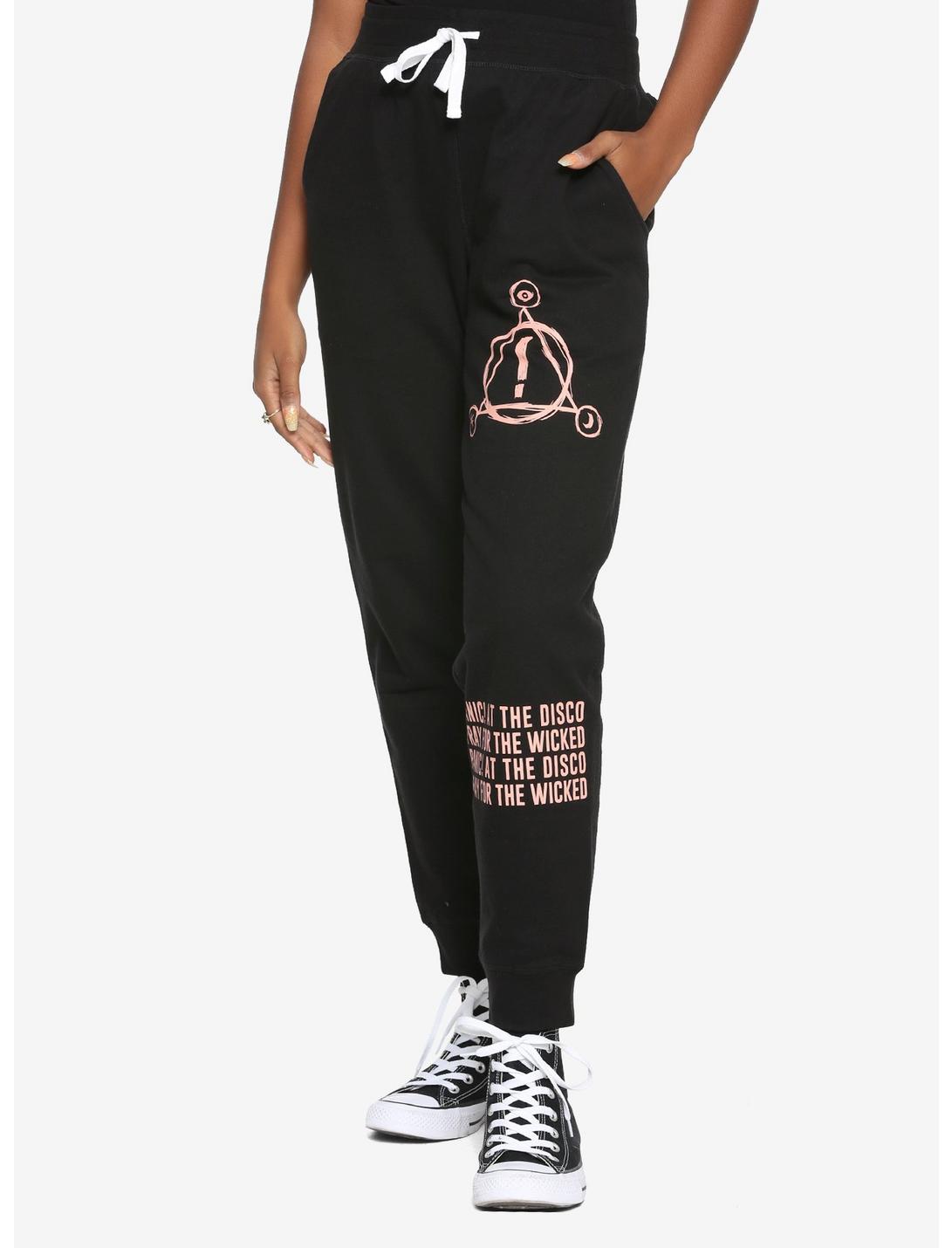 Panic! At The Disco Pray For The Wicked Pink Logo Girls Jogger Pants, BLACK, hi-res