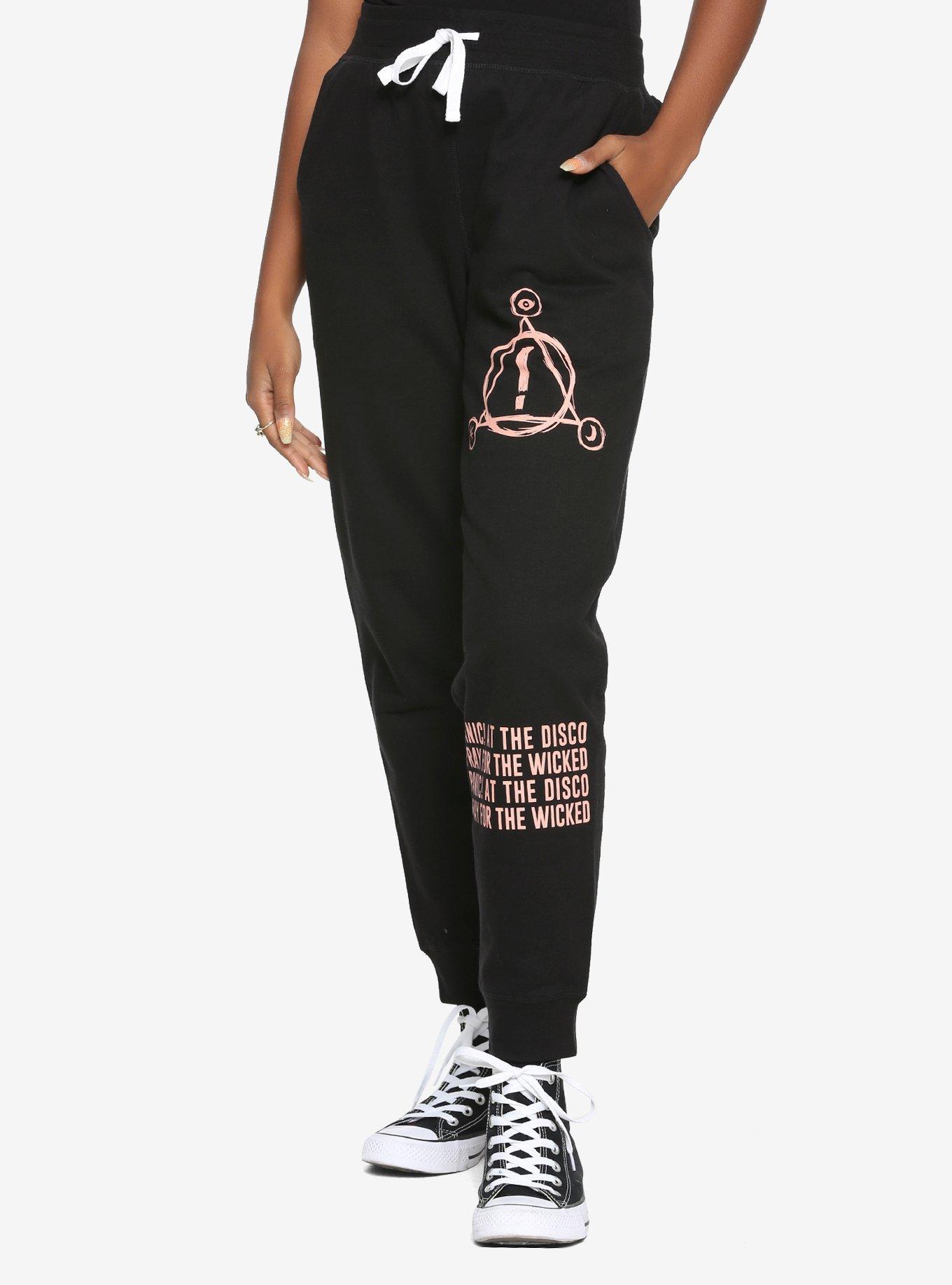 Panic! At The Disco Pray For The Wicked Pink Logo Girls Jogger Pants, BLACK, hi-res