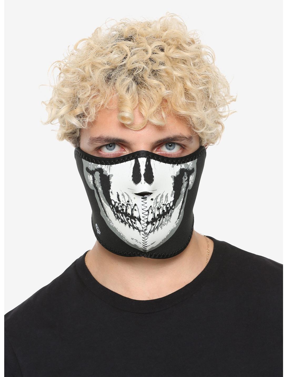 Skeleton Glow-In-The-Dark Neoprene Half Mask, , hi-res