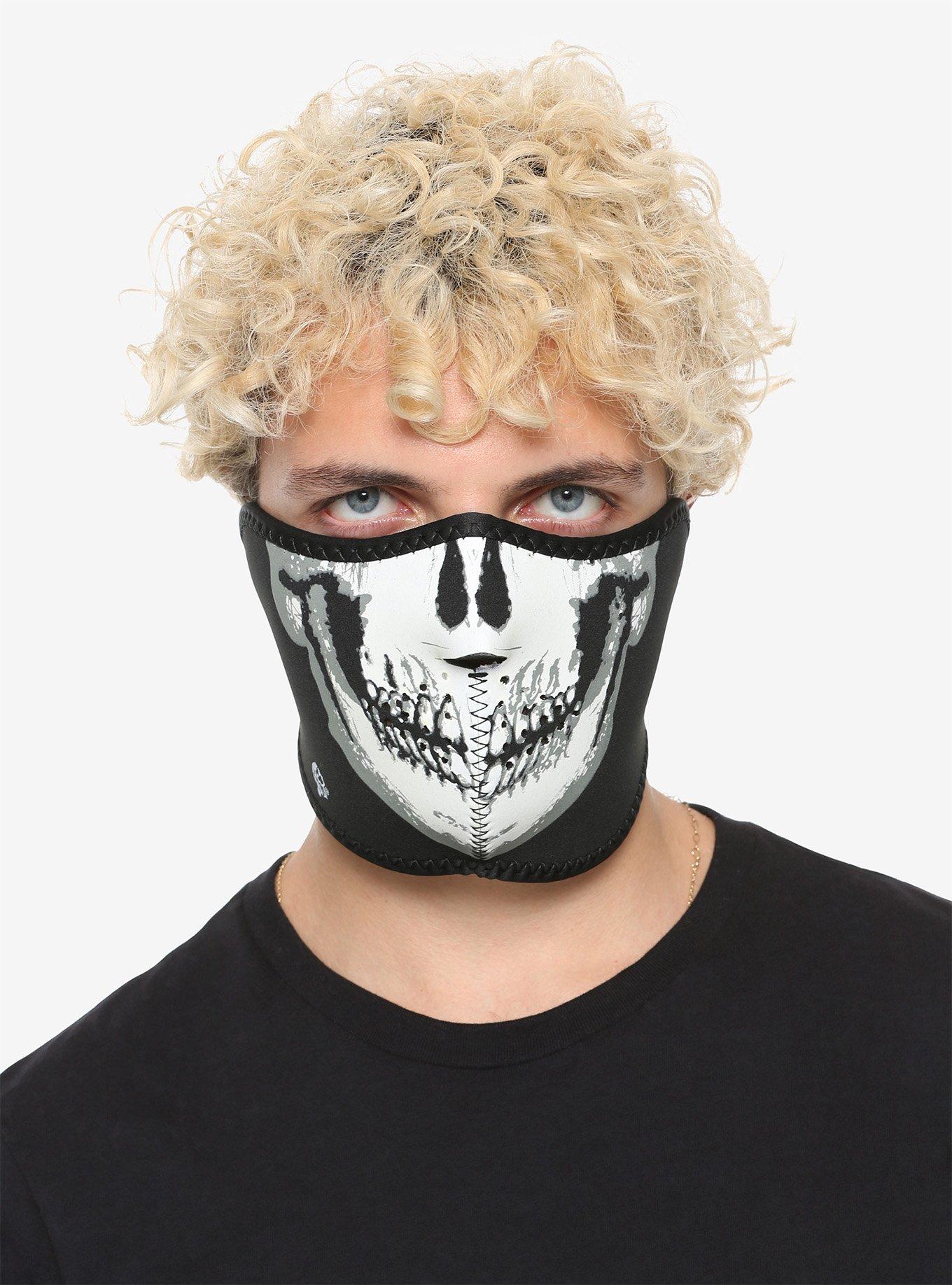 Skeleton Glow-In-The-Dark Neoprene Half Mask, , hi-res