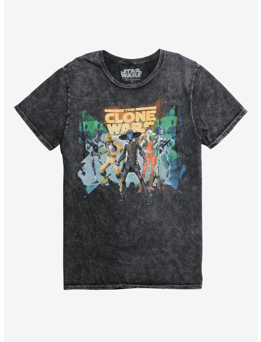 Our Universe Star Wars: The Clone Wars Bounty Hunter Wash T-Shirt Hot Topic Exclusive, MULTI, hi-res