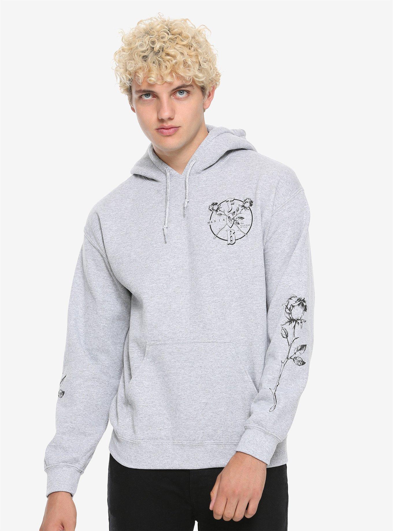Fall Out Boy Mania Roses Grey Hoodie, GREY, hi-res