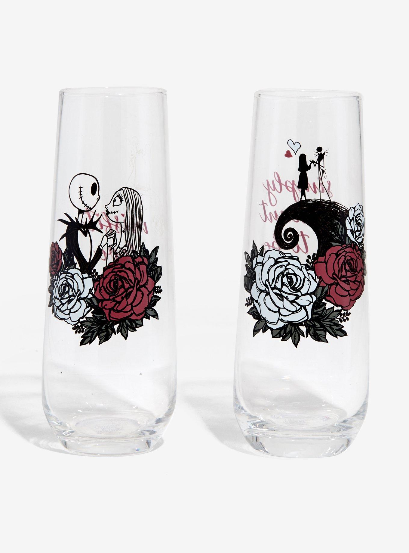 The Nightmare Before Christmas Black Rose Glass Set, , hi-res