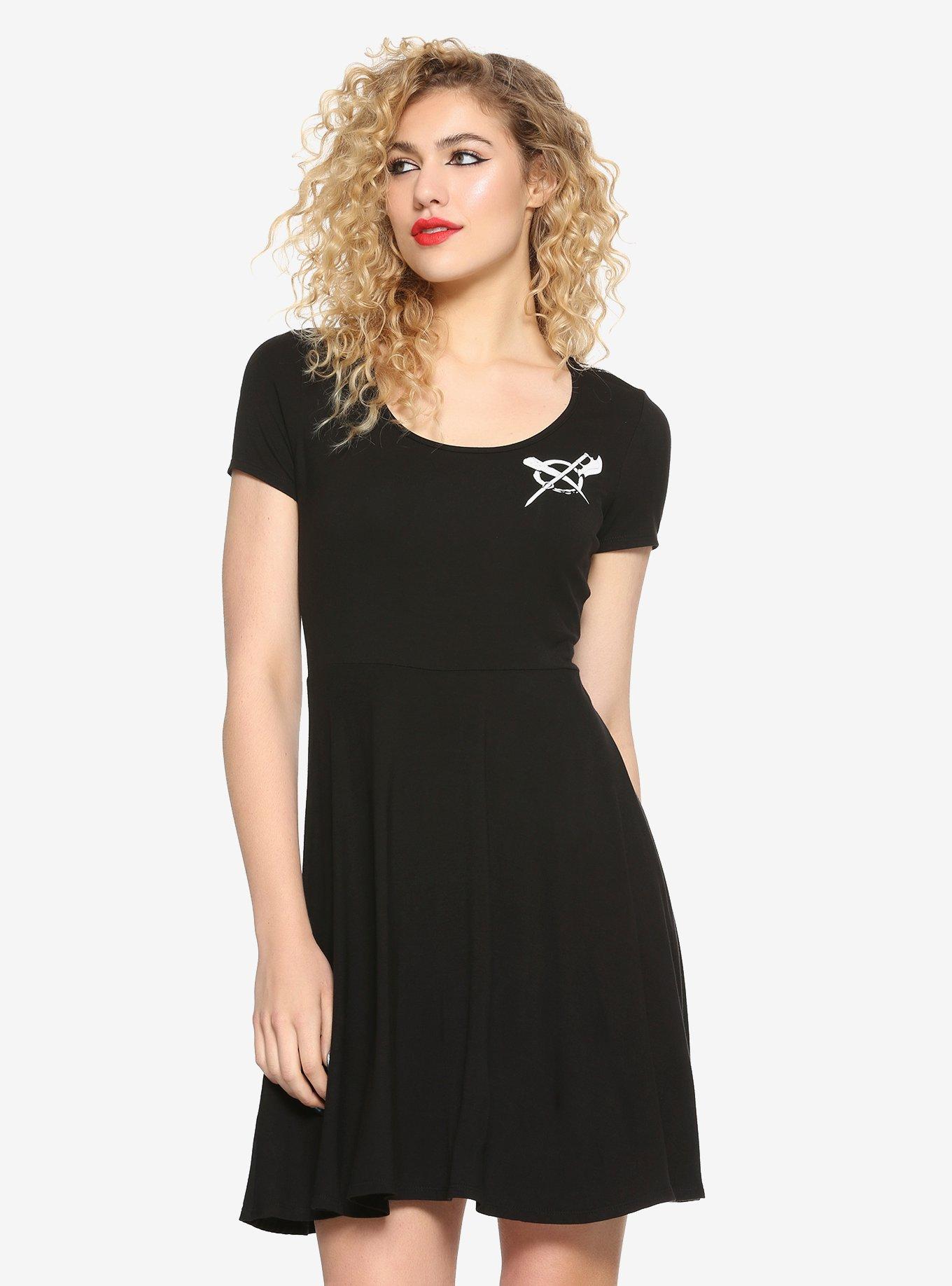 Buffy The Vampire Slayer Crochet Back Dress, BLACK, hi-res