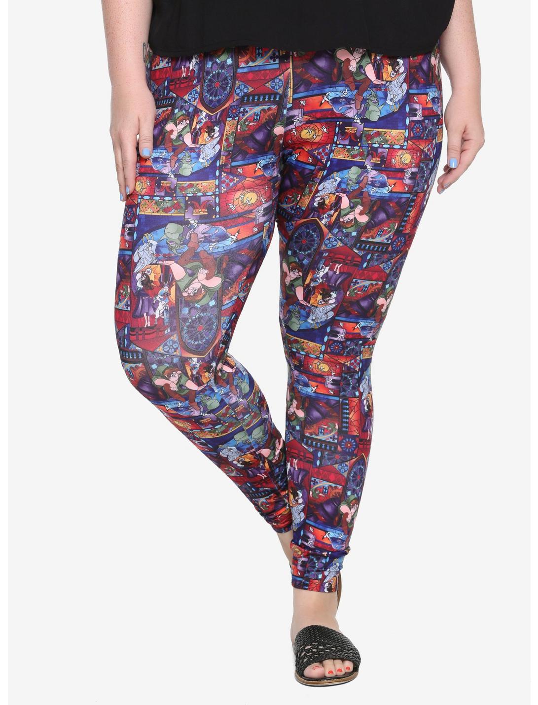 Disney The Hunchback Of Notre Dame Stained Glass Leggings Plus Size, MULTICOLOR, hi-res