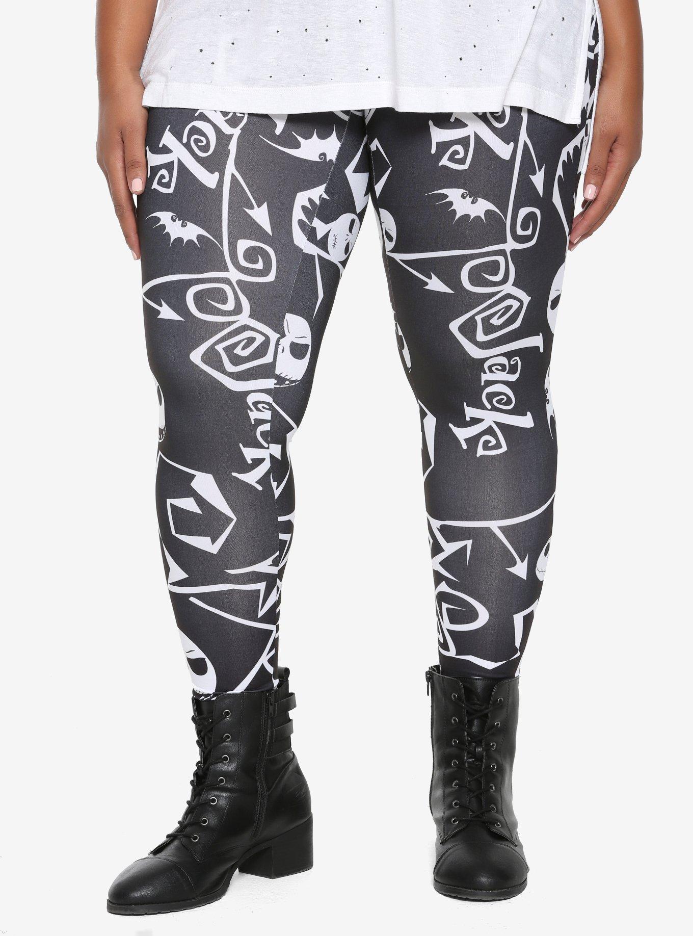 The Nightmare Before Christmas Jack Head Leggings Plus Size, BLACK, hi-res