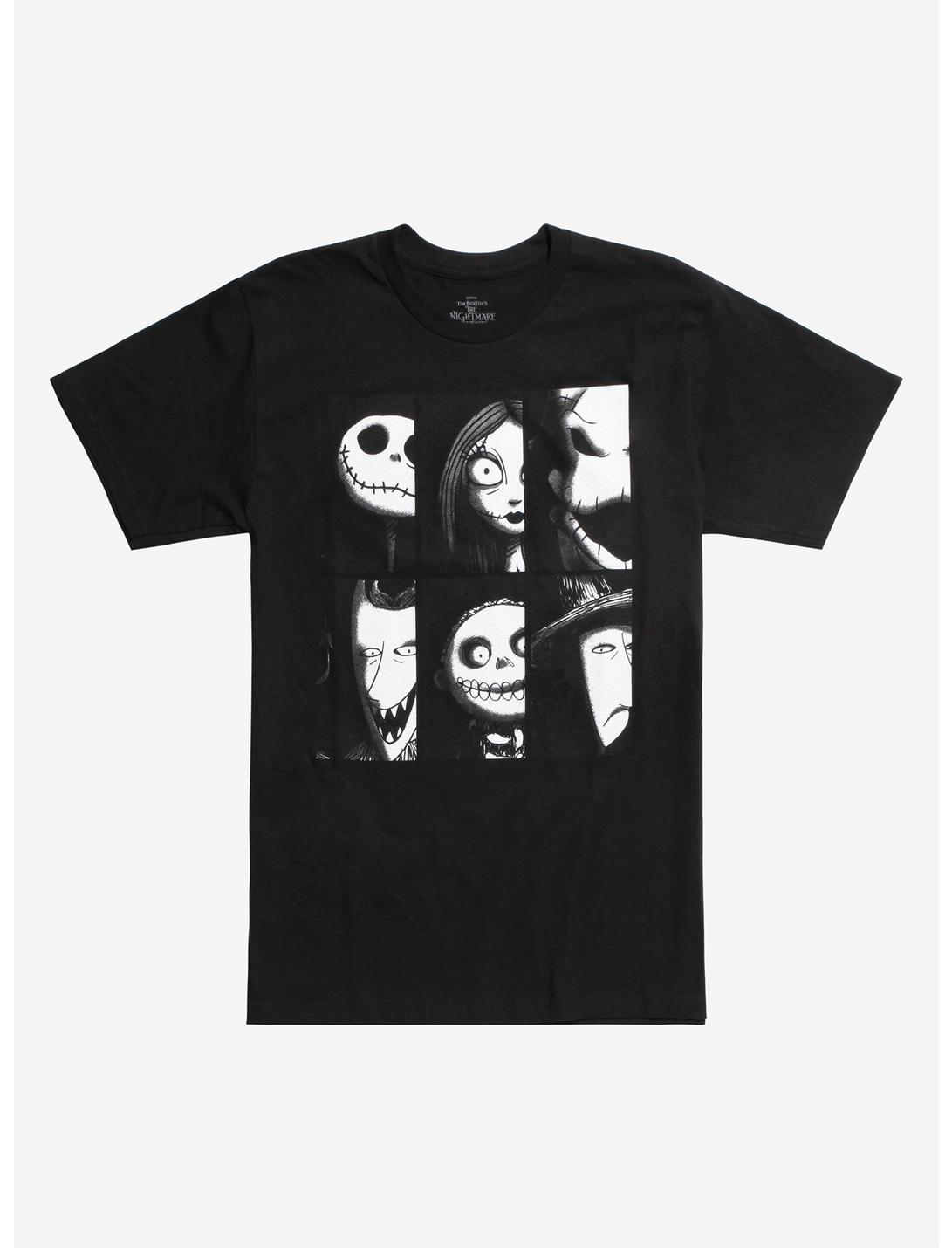 The Nightmare Before Christmas Faces T-Shirt Hot Topic Exclusive, BLACK, hi-res