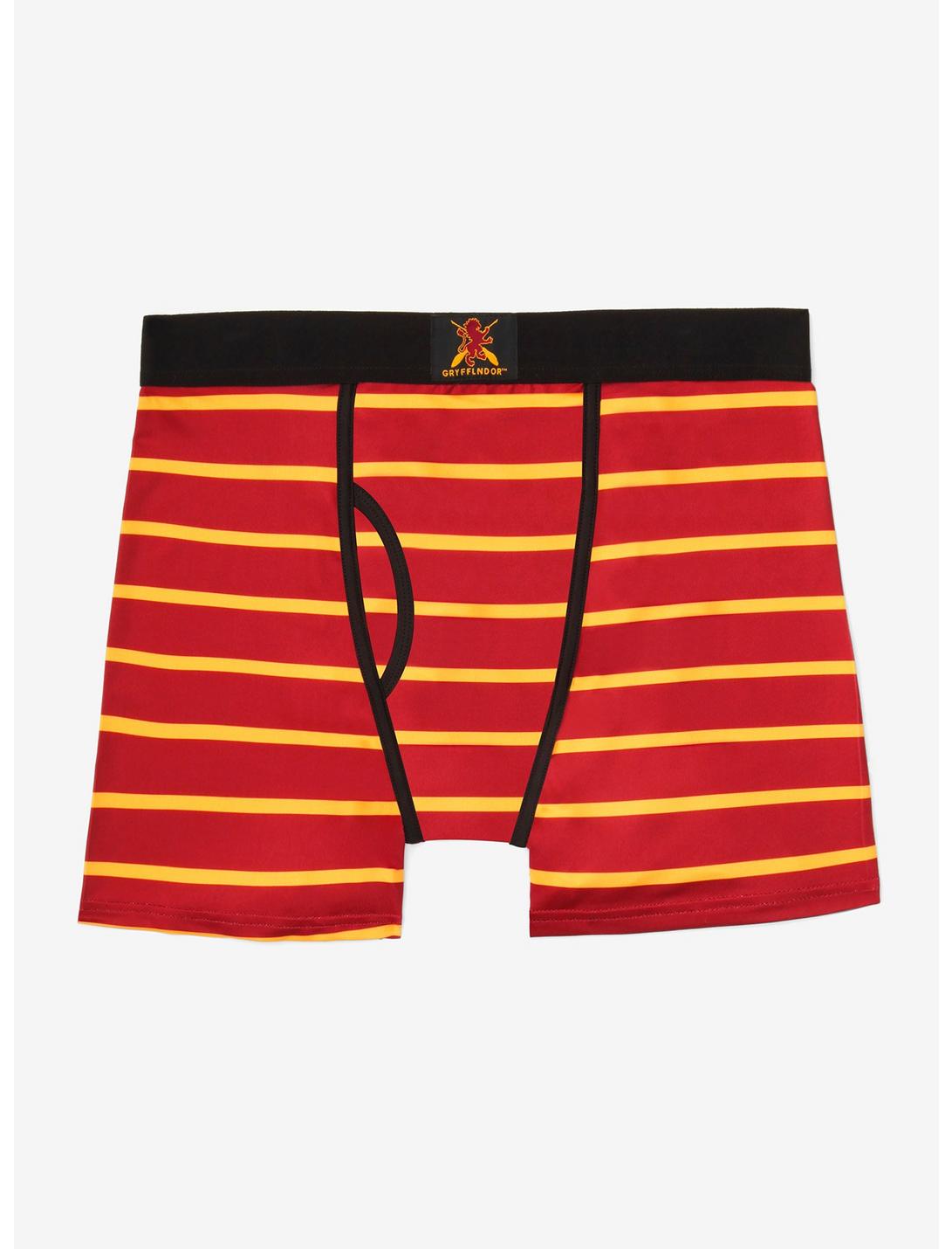 Harry Potter Gryffindor Striped Boxer Briefs - BoxLunch Exclusive, RED, hi-res