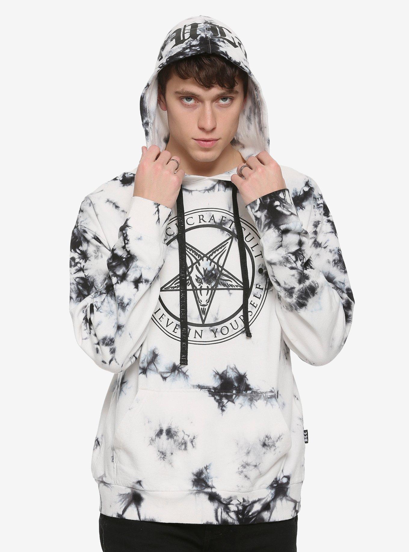 BlackCraft Black & White Tie Dye Hoodie | Hot Topic