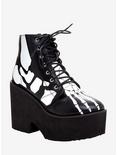 Skeleton Platform Boots, BLACK-WHITE, hi-res
