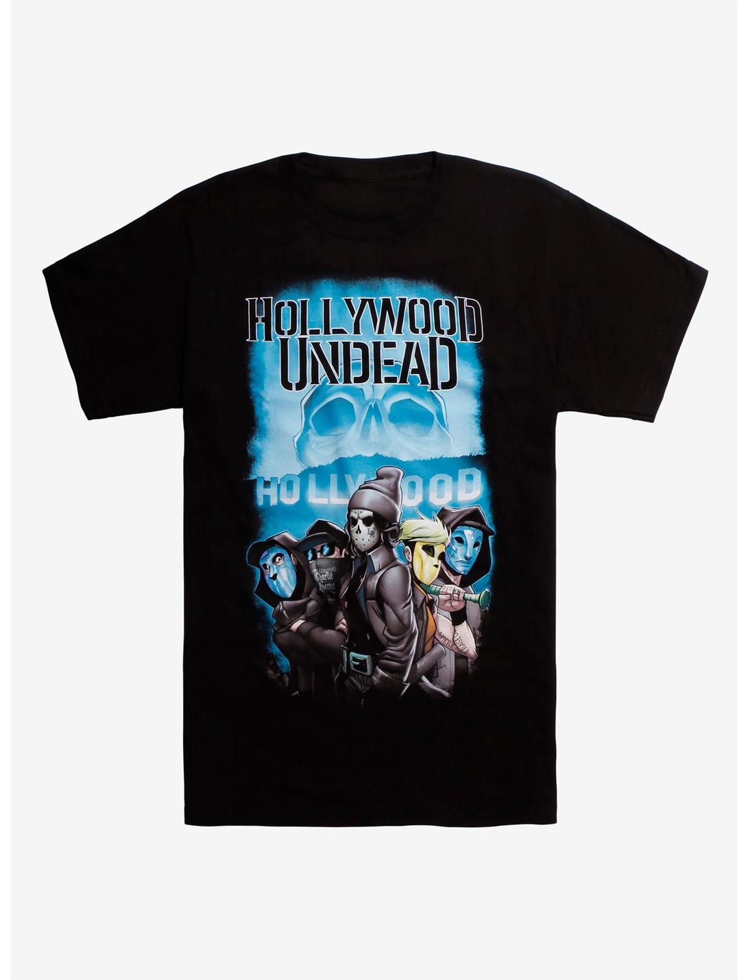 Hollywood Undead Cartoon T-Shirt, BLACK, hi-res