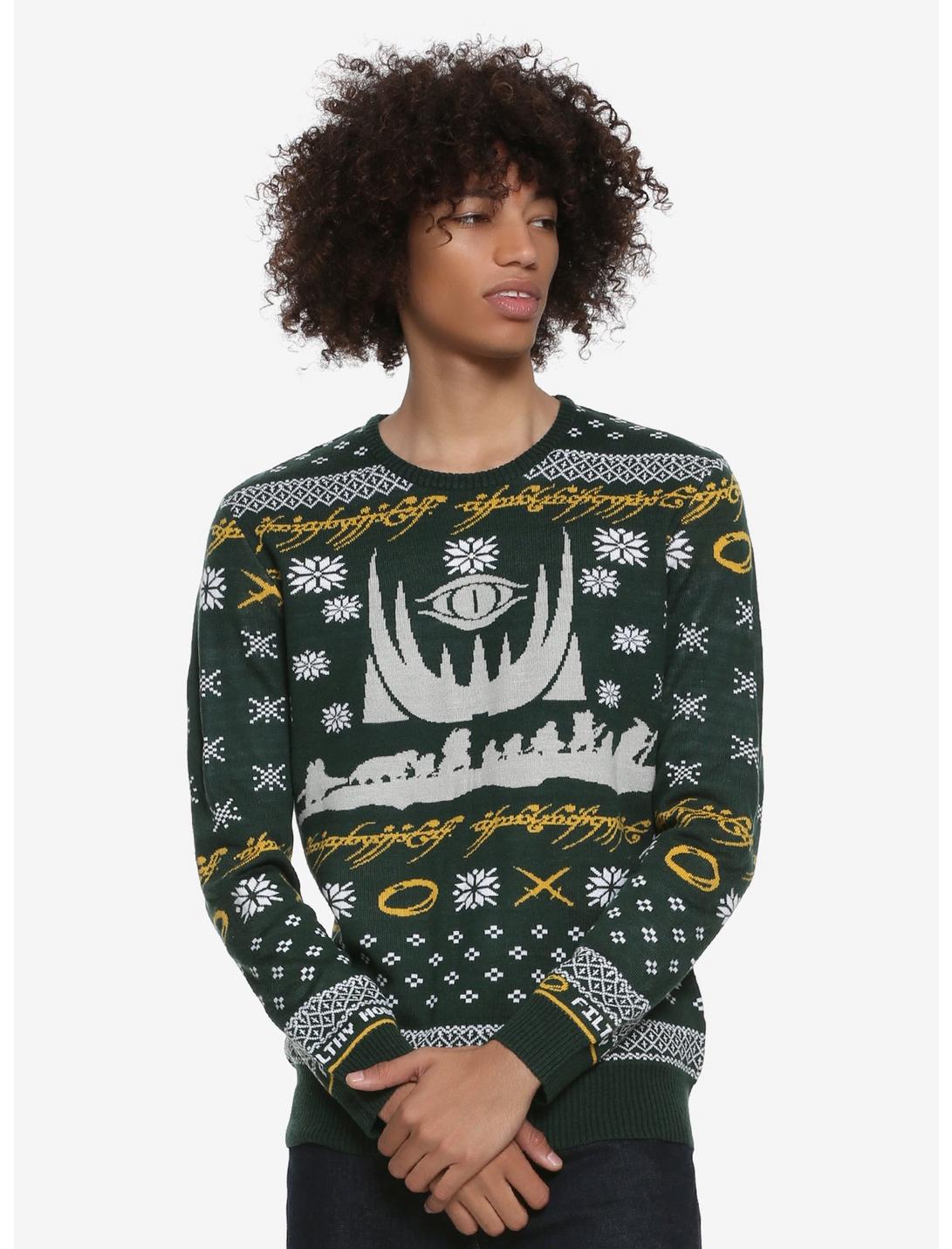 The Lord Of The Rings Holiday Sweater - BoxLunch Exclusive, GREEN, hi-res